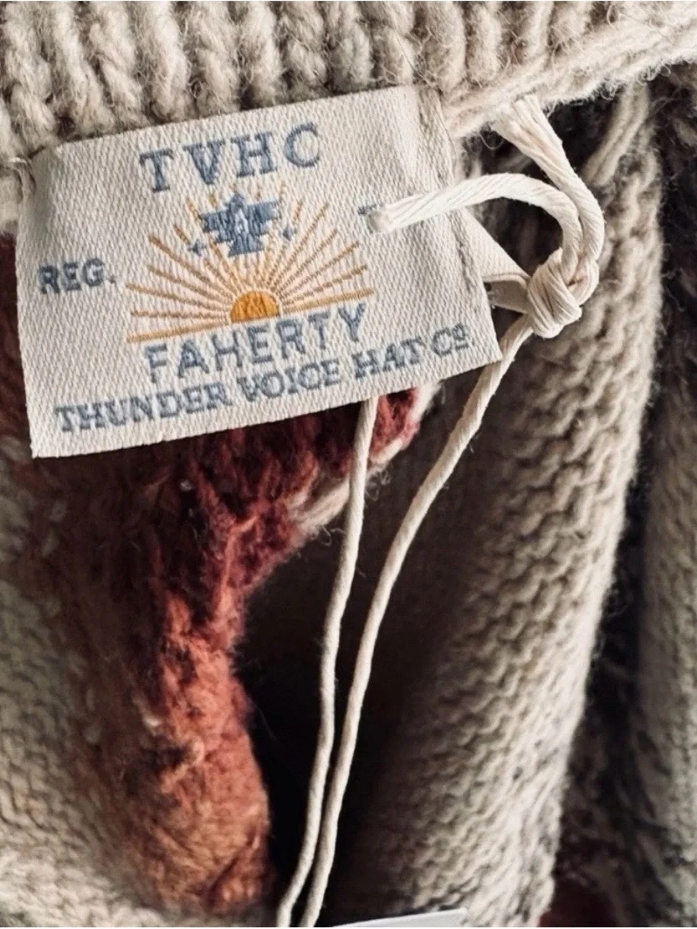 Faherty Thunder Voice Eagle Lehi Wool Blend Cardigan in Sunset Southwest Aztec M - Picture 8 of 9